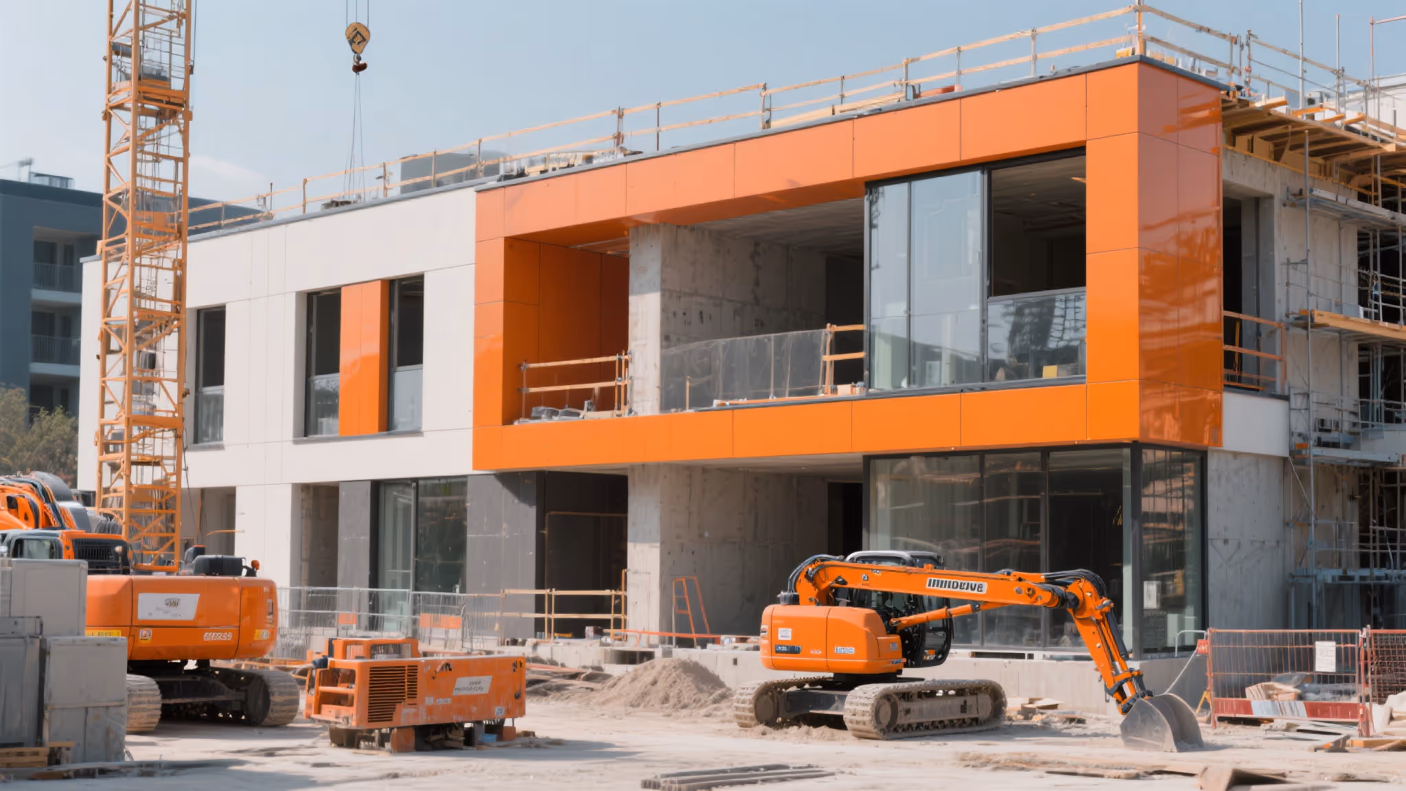 Structure de bâtiment en cours de construction